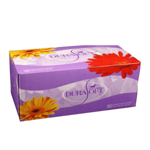 Facial Tissues DuraSoft 2 Ply White, Sensitive Skin