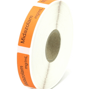 Midazolam Adhesive Label Orange 12x40mm - Roll/800