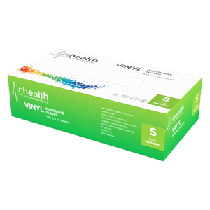 inhealth™ Clear Vinyl Examination Gloves, Small - Box/100