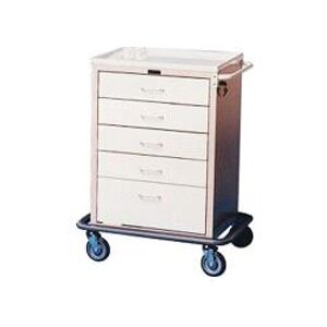 Medication Trolley 5 Drawers (White)