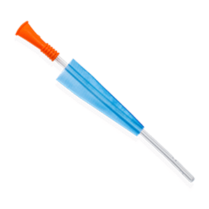 Nelaton Catheter Standard Female Blue Sleeve 20cm 16FR PVC, Orange