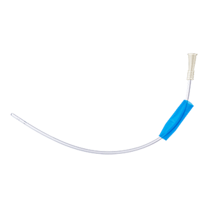 Nelaton Catheter Standard Male Blue Sleeve 40cm PVC 12FR, White