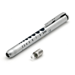 Diagnostic Chrome Aluminium LED Penlight Torch with Dilation Guide